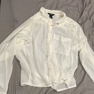 H&M button up white shirt size 6